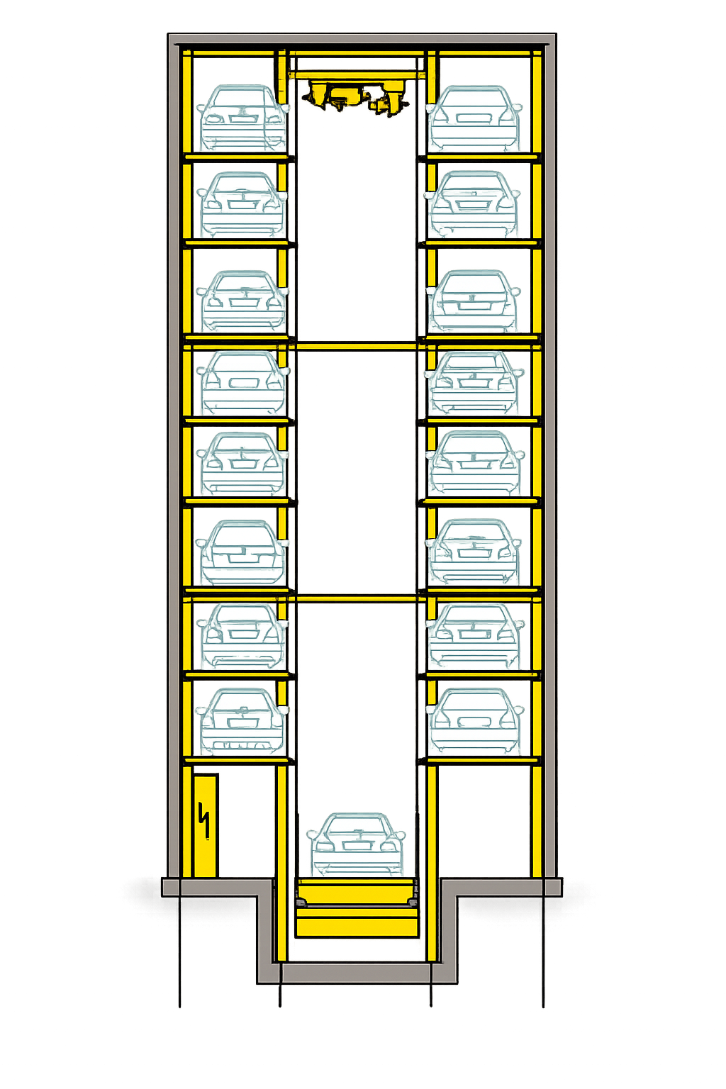 Single Side Tower Parking System Platform