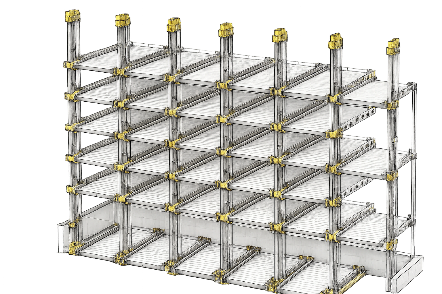 1 Pit +7 Puzzle Parking System Platform